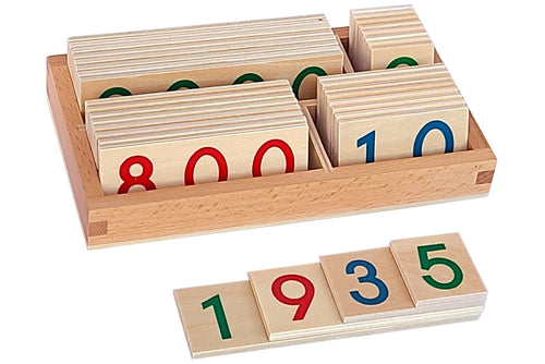 1-9000 Wooden Number Cards with Box (Mini)