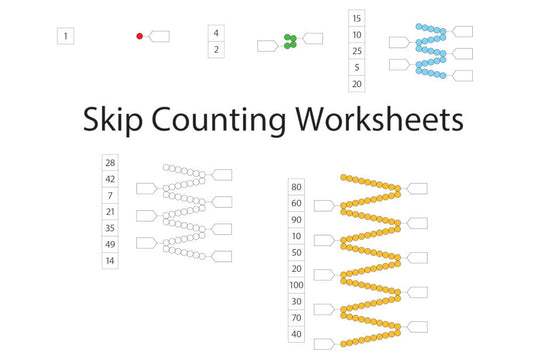 Skip Counting Worksheets for Short Bead Chains (PDF)
