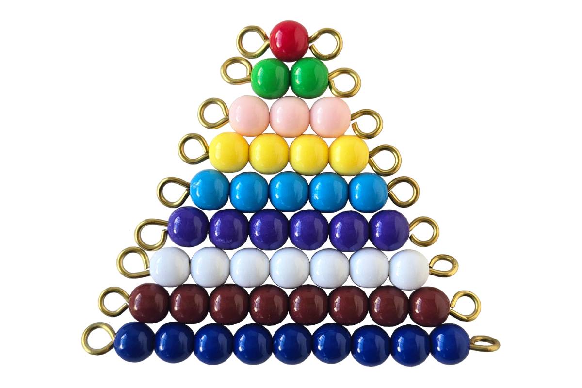 1-9 Coloured Bead Stairs - 1 Set (W Beads)
