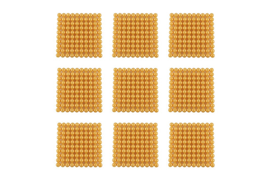9 Golden Bead Hundred Squares (C Beads)