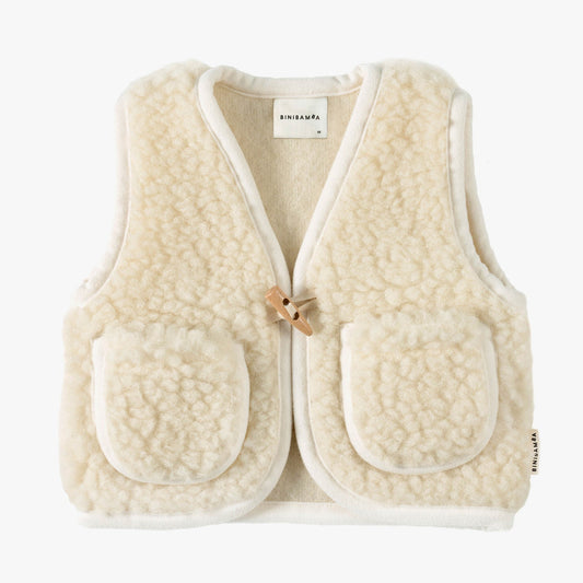 BINIBAMBA Merino Wool Snugglevest - Milk