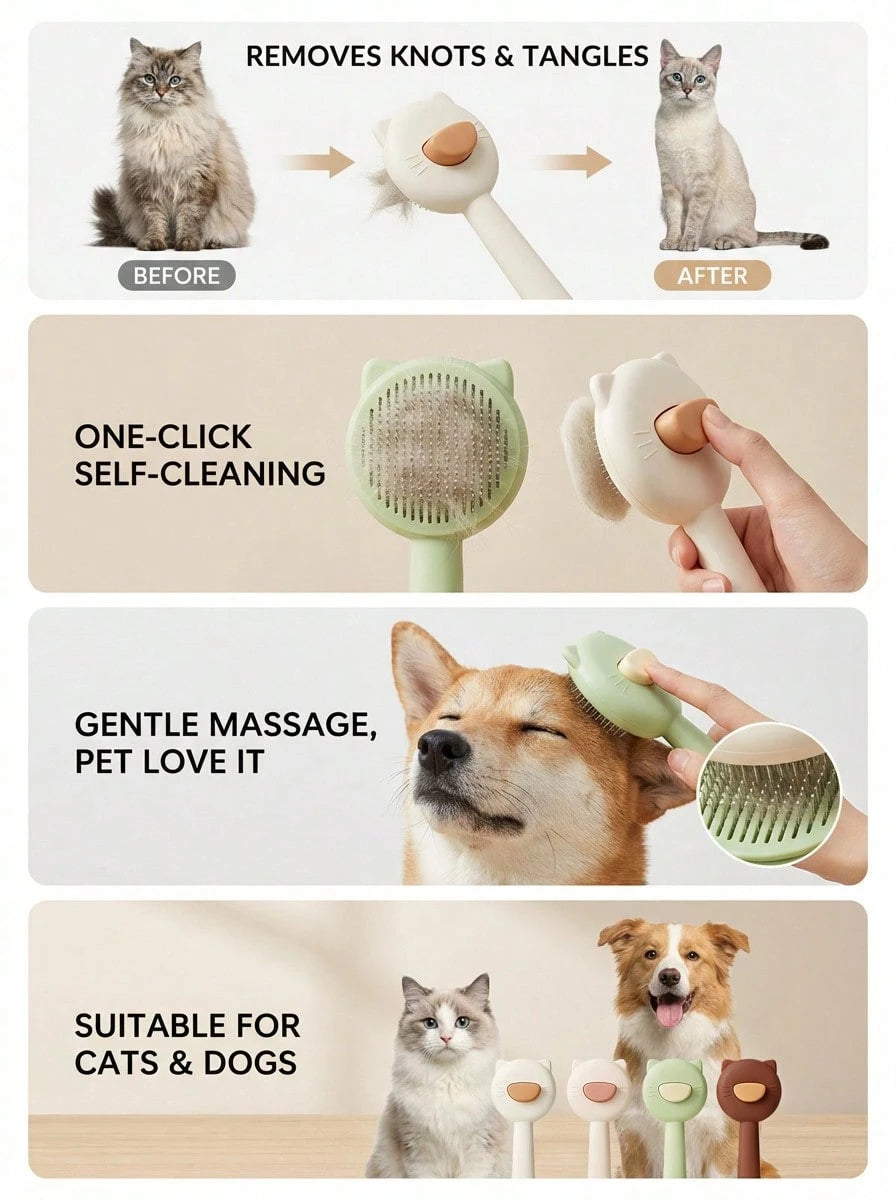 New Pet Cat Bathing Massage Floating Hair Brush, Dog Grooming Deshedding Brush, Universal Pet Grooming Supplies