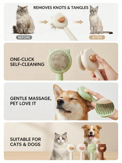New Pet Cat Bathing Massage Floating Hair Brush, Dog Grooming Deshedding Brush, Universal Pet Grooming Supplies