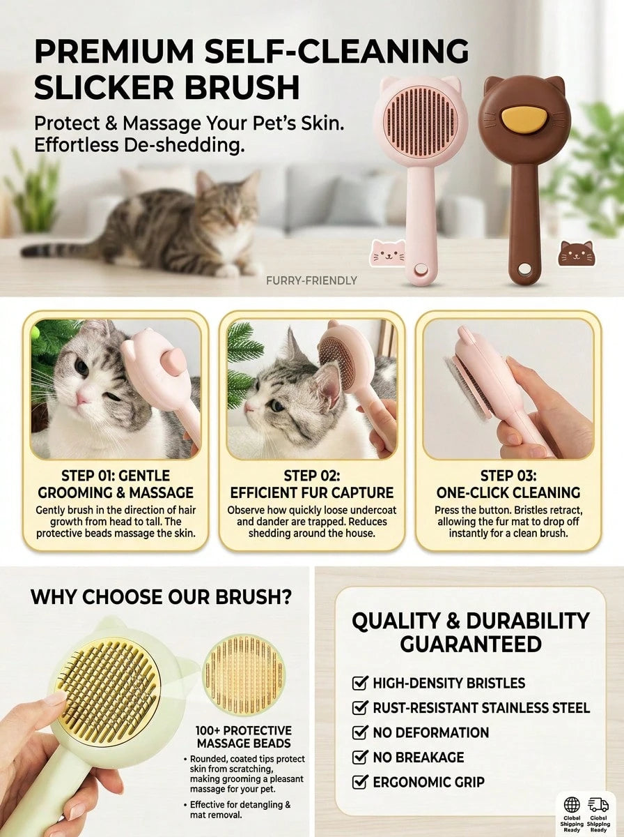 New Pet Cat Bathing Massage Floating Hair Brush, Dog Grooming Deshedding Brush, Universal Pet Grooming Supplies