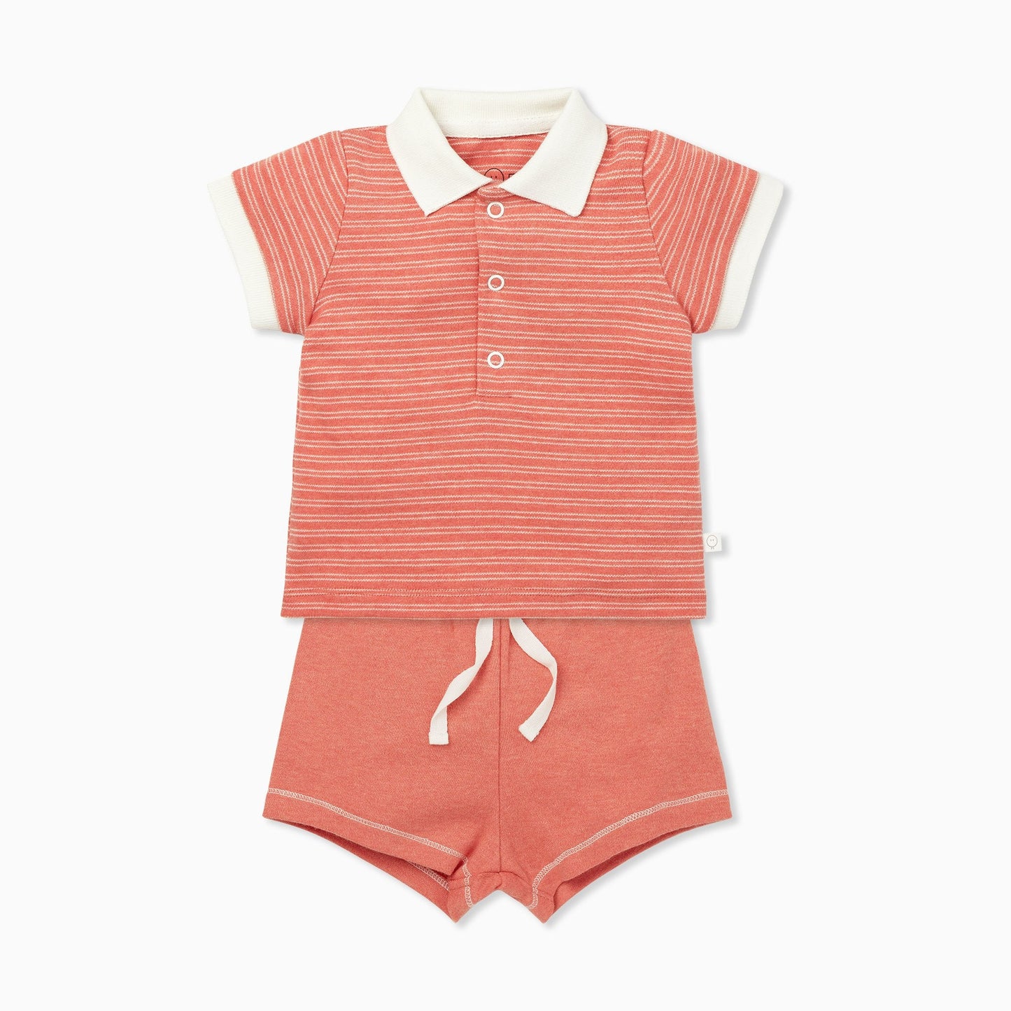 Coral Polo Shirt & Shorts Set