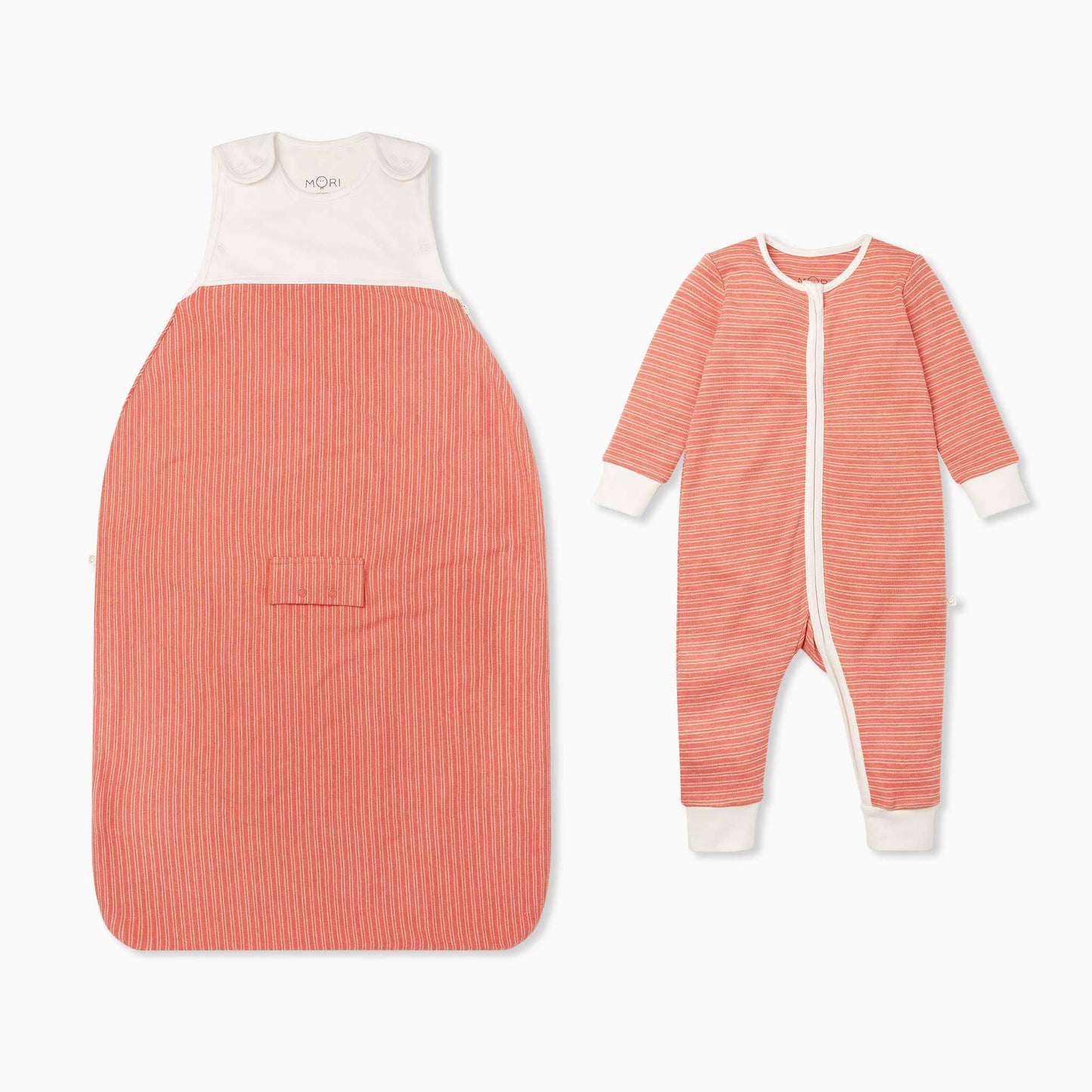 Coral Stripe Bedtime Set