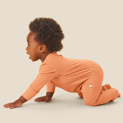 Fruit Print & Ribbed Clever Zip Sleepsuit 2 Pack