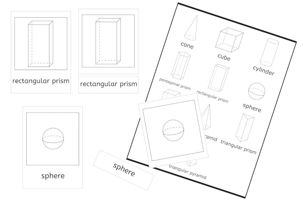 3-Part Cards for 10 Geometric Solids (PDF)