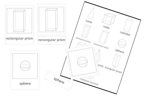 3-Part Cards for 10 Geometric Solids (PDF)