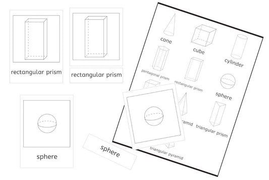 3-Part Cards for 10 Geometric Solids (PDF)