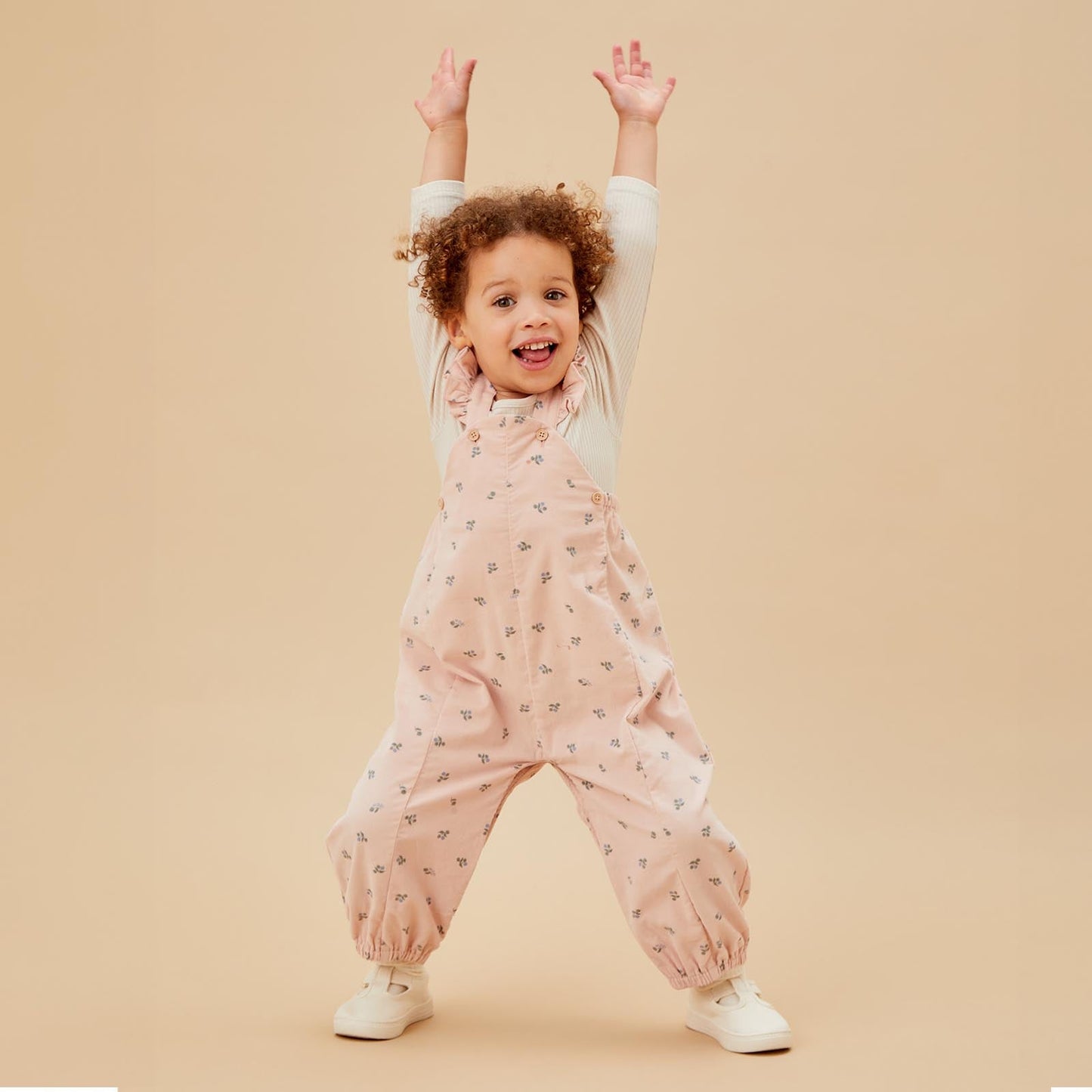 Floral Frilled Corduroy Dungarees