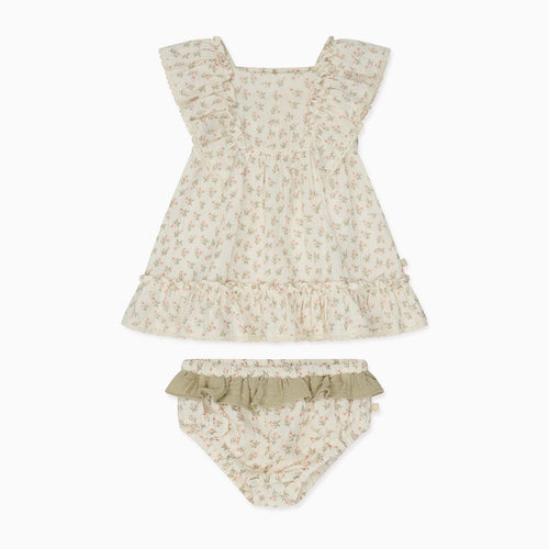 Floral Muslin Frilled Dress (& Knickers)