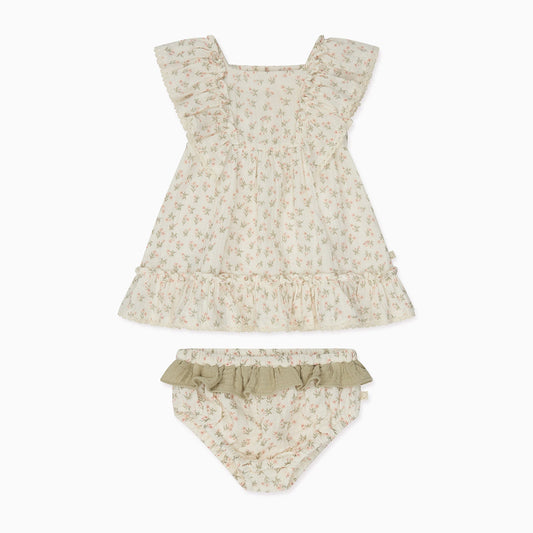 Floral Muslin Frilled Dress (& Knickers)