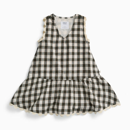 KIDLY by MORI Checked Pinafore Dress