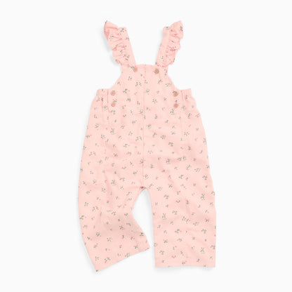 Floral Frilled Soft Corduroy Dungarees