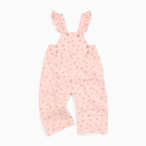 Floral Frilled Soft Corduroy Dungarees
