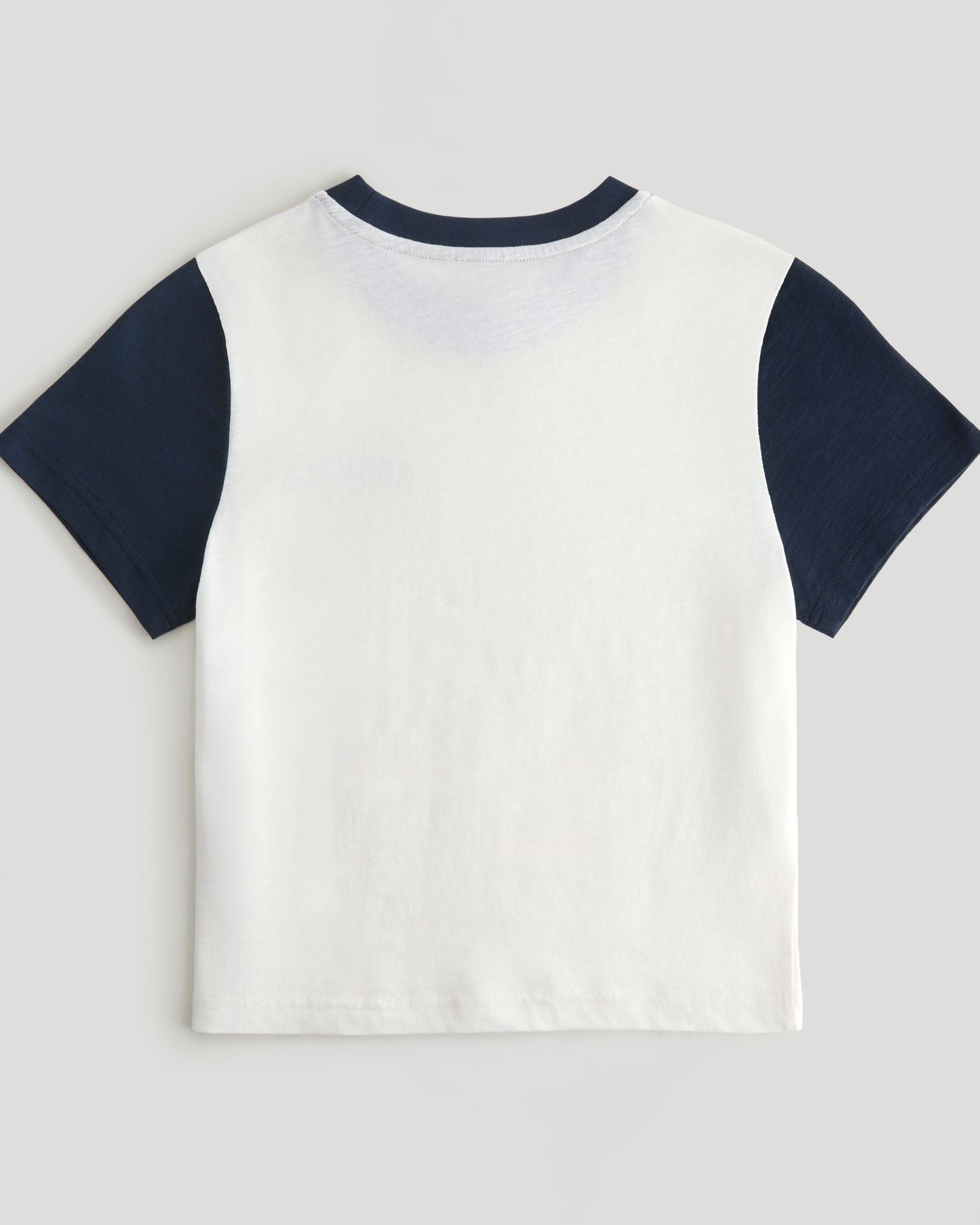 Varsity Colour Block Classic Slub T-shirt - White/Navy Blue