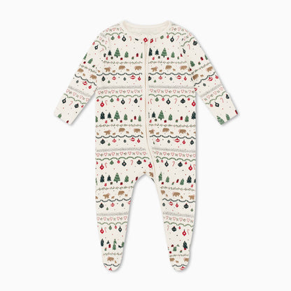 Festive Fair Isle Clever Zip Sleepsuit