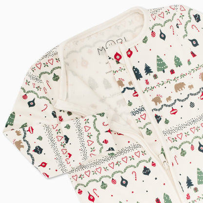 Festive Fair Isle Clever Zip Sleepsuit