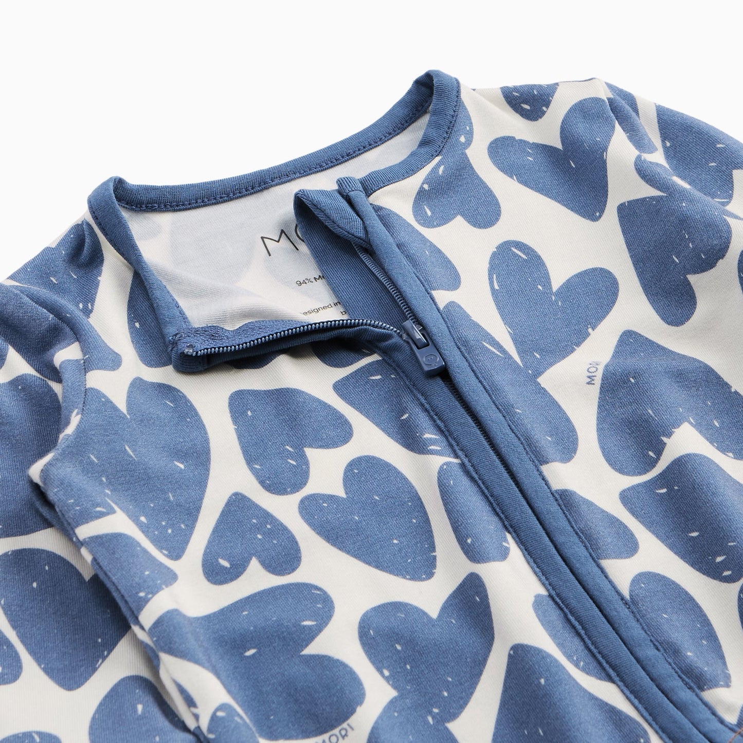 Blue Hearts Clever Zip Sleepsuit