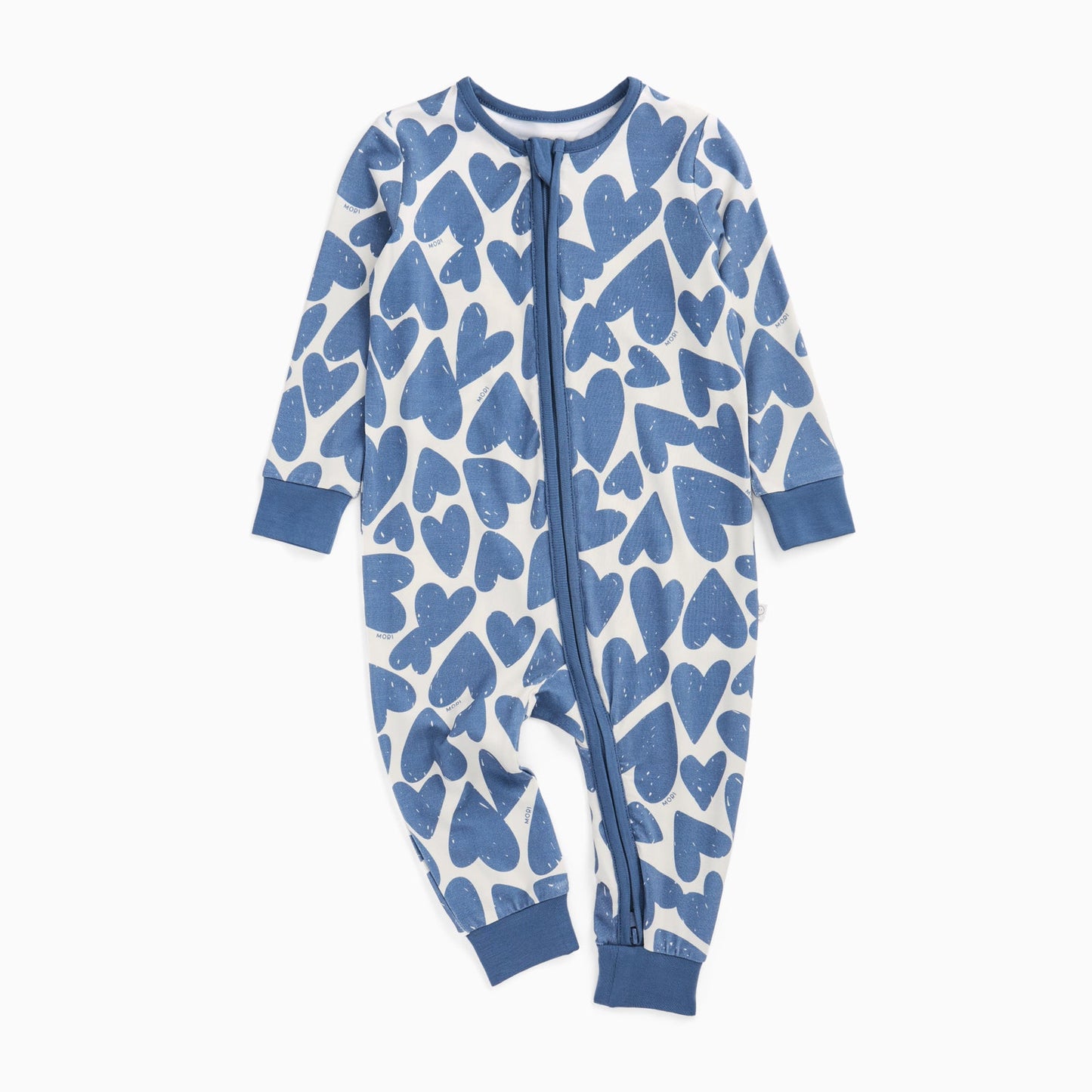 Blue Hearts Clever Zip Sleepsuit