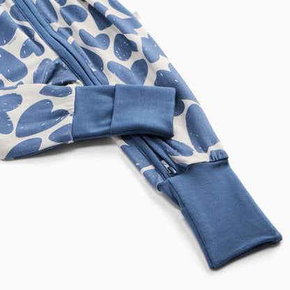 Blue Hearts Clever Zip Sleepsuit