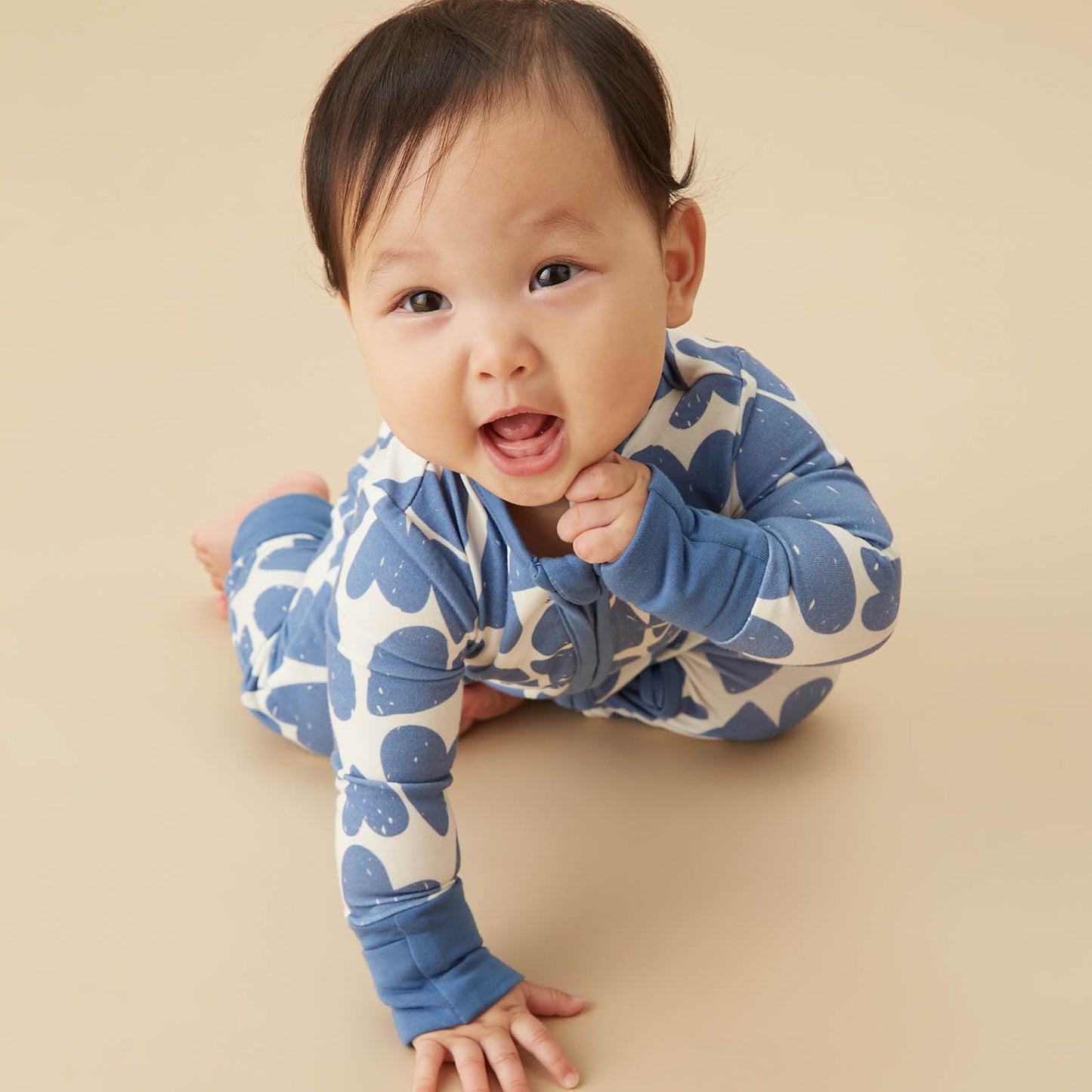 Blue Hearts Clever Zip Sleepsuit