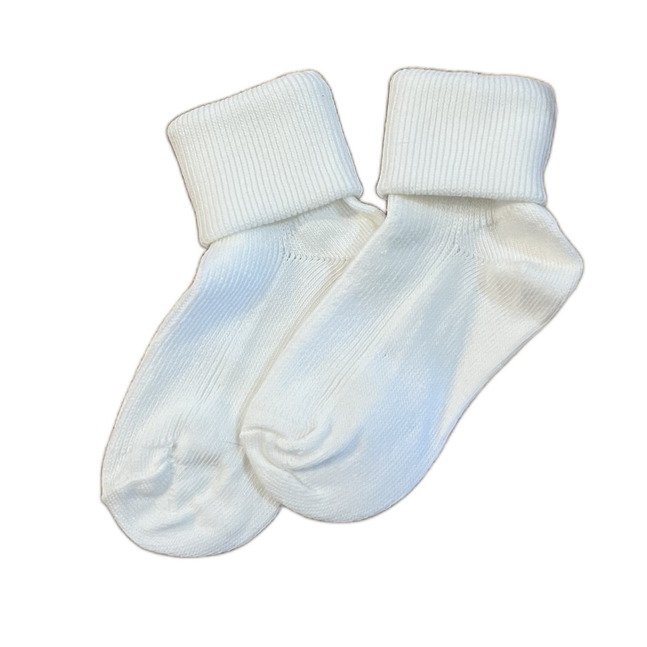 Babies Turn Up Ribbed Socks - Cream