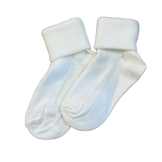 Babies Turn Up Ribbed Socks - Cream