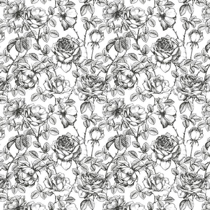 Black and White Floral Wallpaper