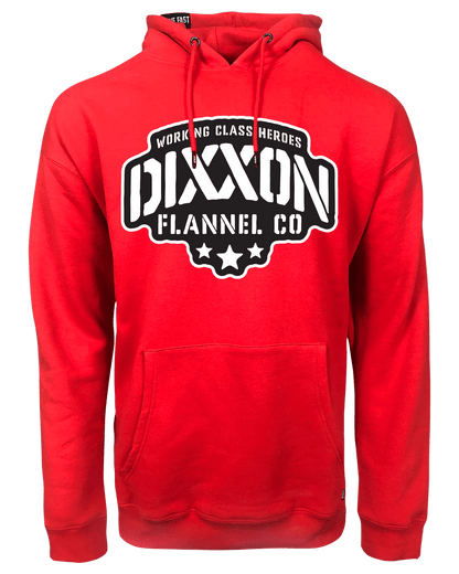 Black Stencil Pullover Hoodie - Red