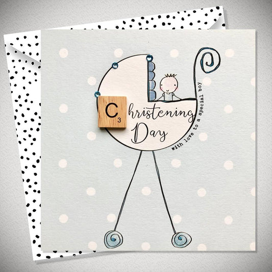 Christening Day Baby Boy Card - With Love to a Special Boy