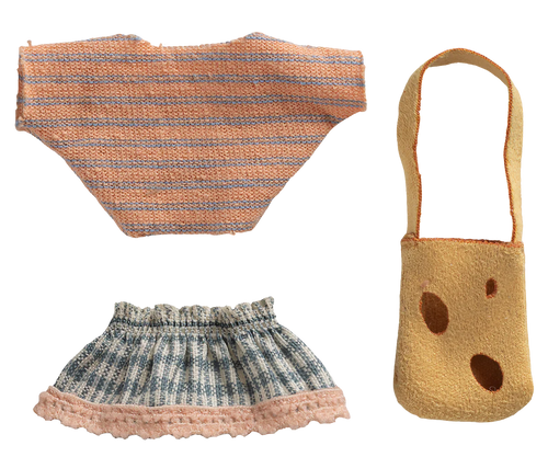 Clothes and Cheese Bag - for Little Sister Mouse  - Maileg