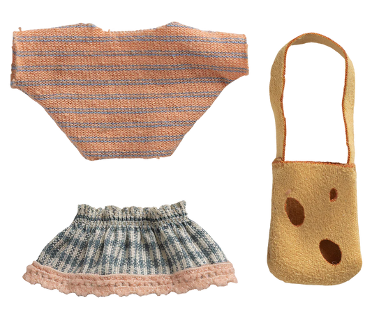 Clothes and Cheese Bag - for Little Sister Mouse  - Maileg