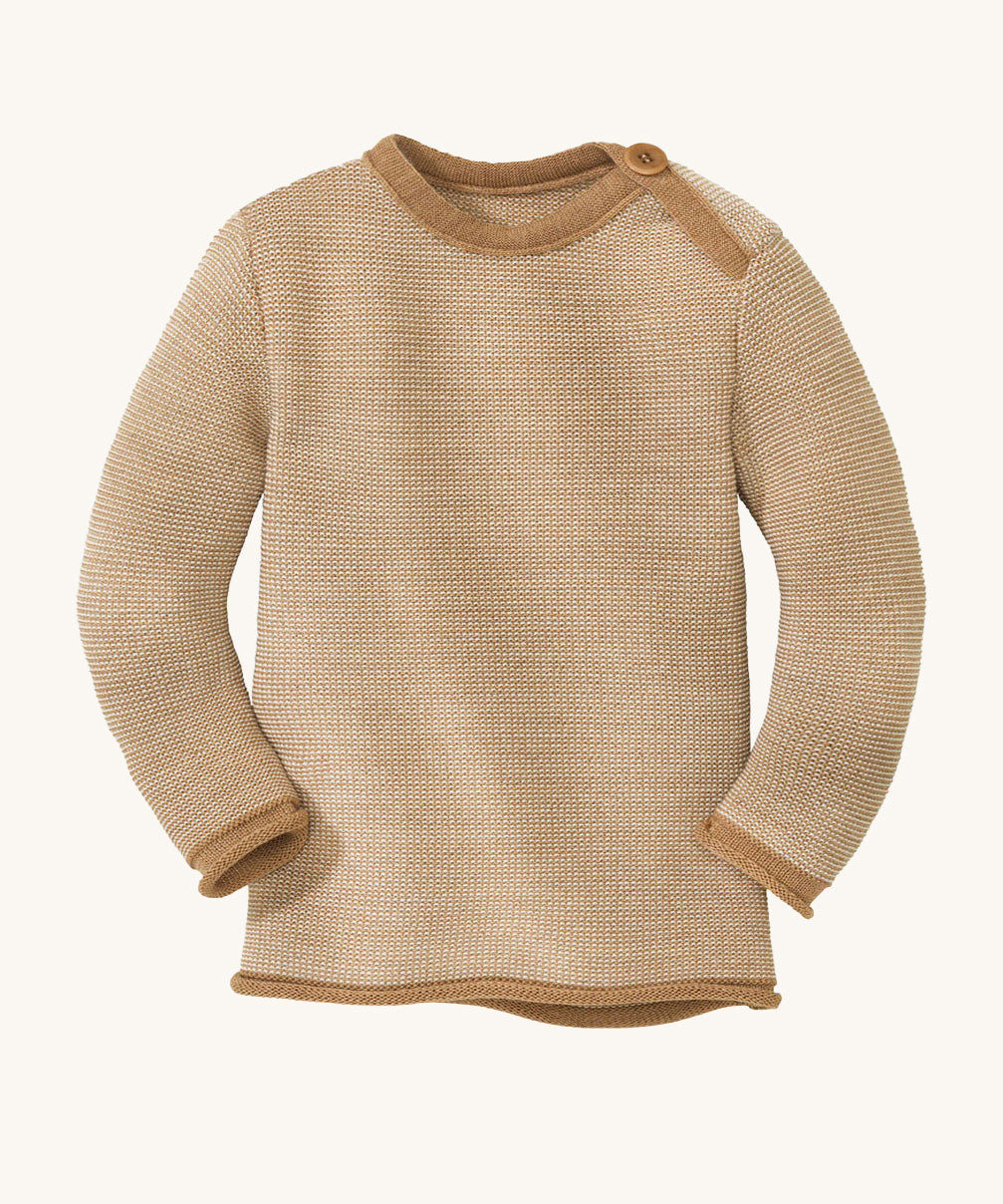 Disana Merino Wool Melange Jumper - Caramel / Natural