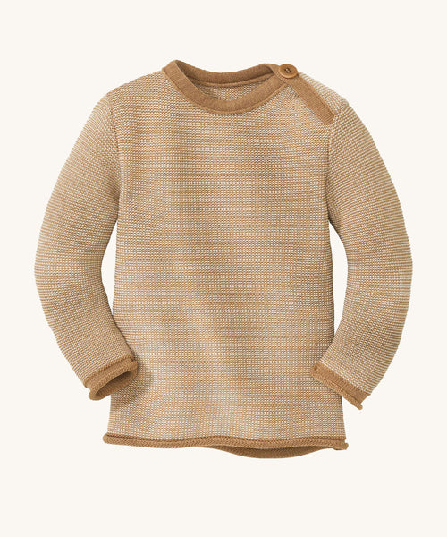 Disana Merino Wool Melange Jumper - Caramel / Natural