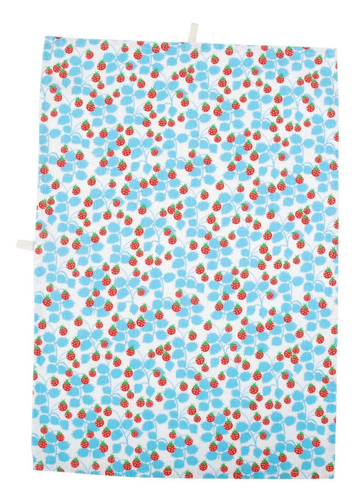 Duns Tea Towel - Wild Strawberries Blue