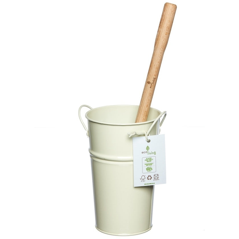Ecoliving Metal Toilet Brush Holder - Cream