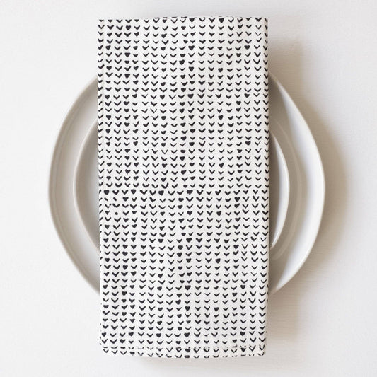 Beckett Black Block Printed Napkins - set of 4