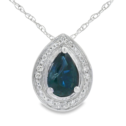 .54ct Sapphire Diamond Fashion Pendants 10KT White Gold