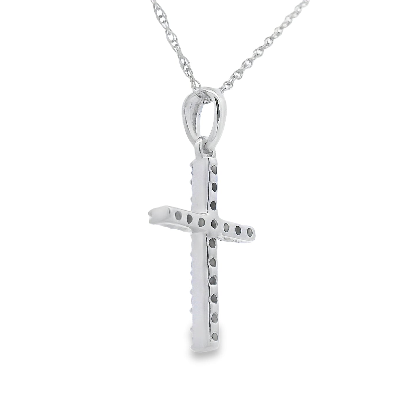 .11ct Diamond Cross Religious Pendant 14KT White Gold