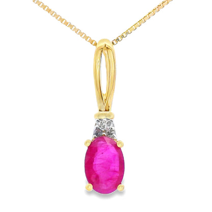 .38ct Ruby Diamond Fashion Pendants 10KT Yellow Gold