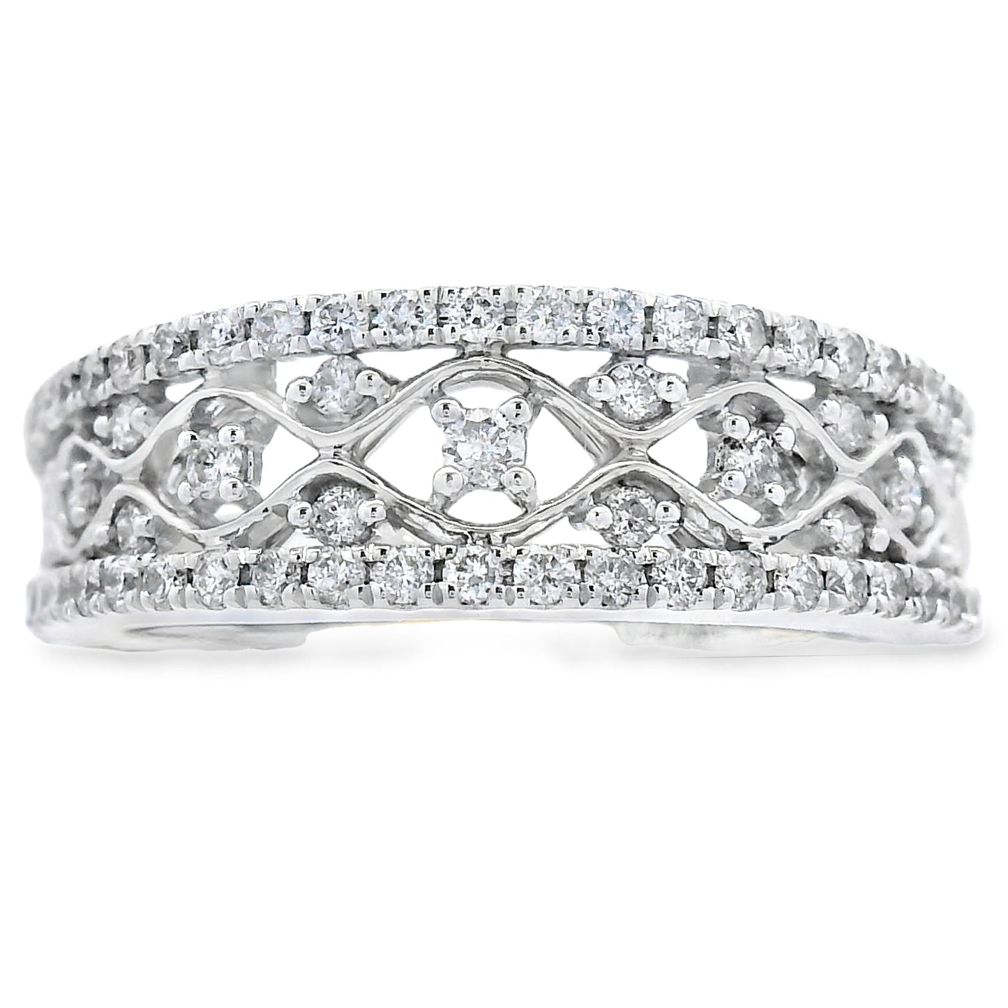 .50ct Diamond Fashion band rings 10KT White Gold