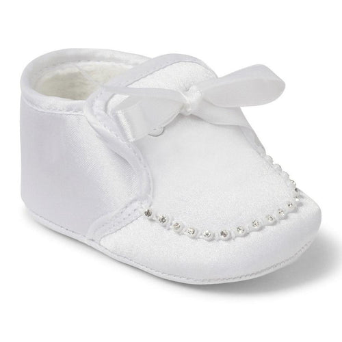 Mario Ivory or White Boys Christening Pram Shoes