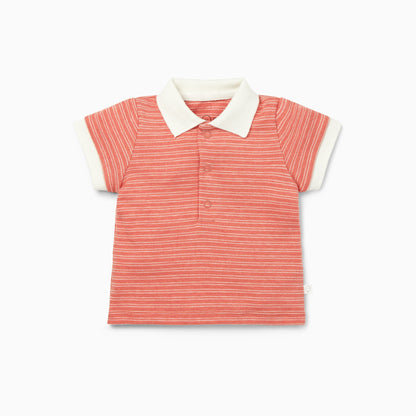 Coral Polo Shirt & Shorts Set