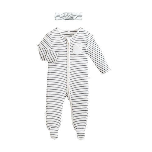Headband & Zip-Up Sleepsuit Set