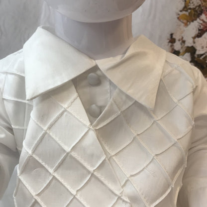 Patrick Boys Ivory or White Christening Romper and Cap