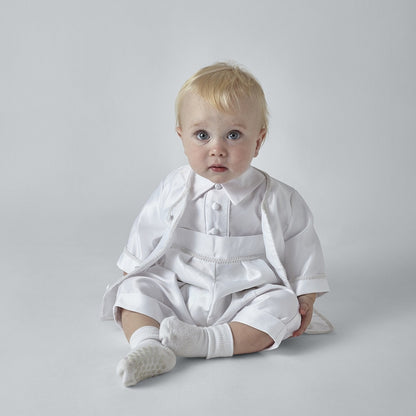 Peter Boys Ivory or White Boys Christening Romper and Jacket