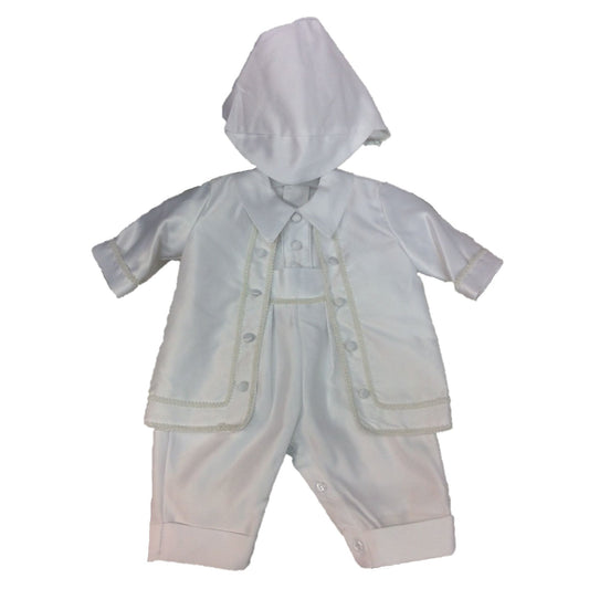 Peter Boys Ivory or White Boys Christening Romper and Jacket