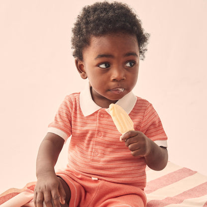Coral Polo Shirt & Shorts Set